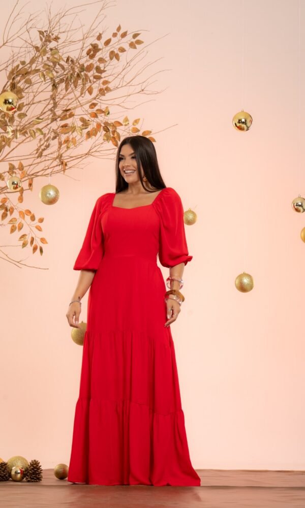 Vestido Longo em Viscolinho (Forrado)